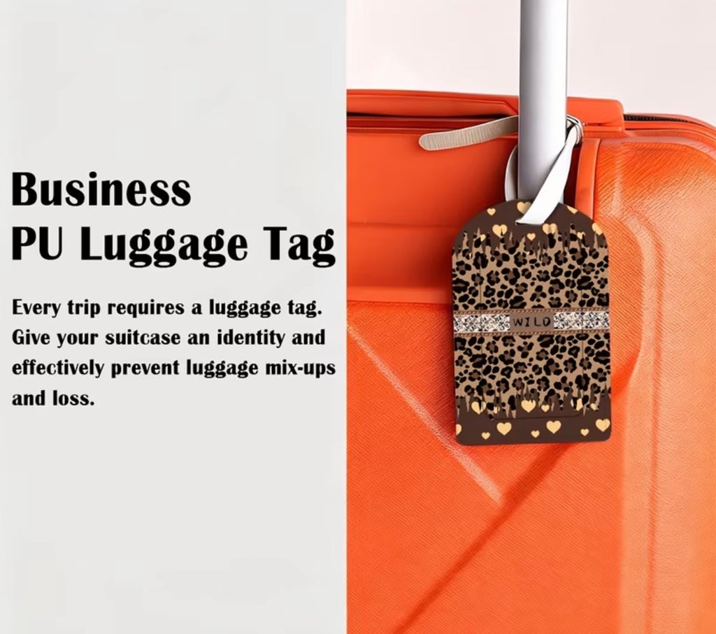 Luggage tags - brown leopard (wild)