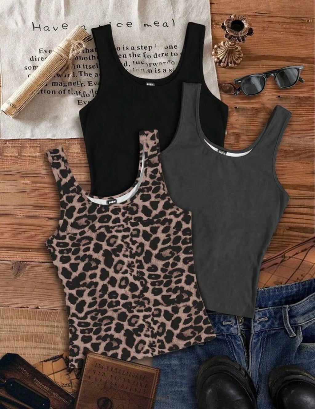 Tank top set of 3 - grey