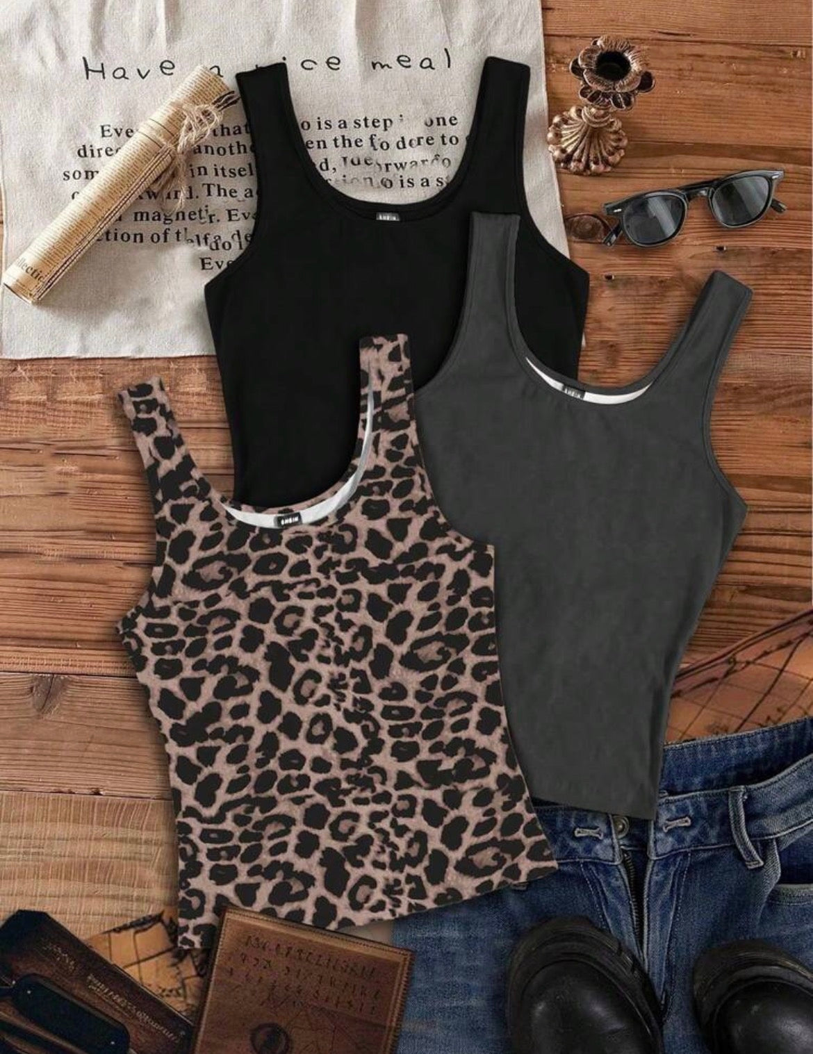 Tank top set of 3 - grey