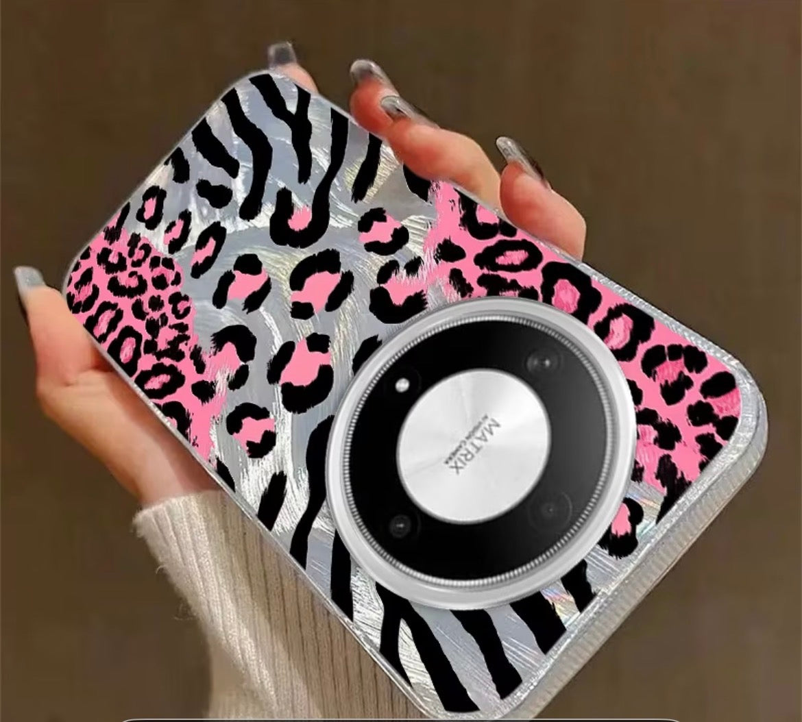 Phone case - Honor X9C - Pink and Silver