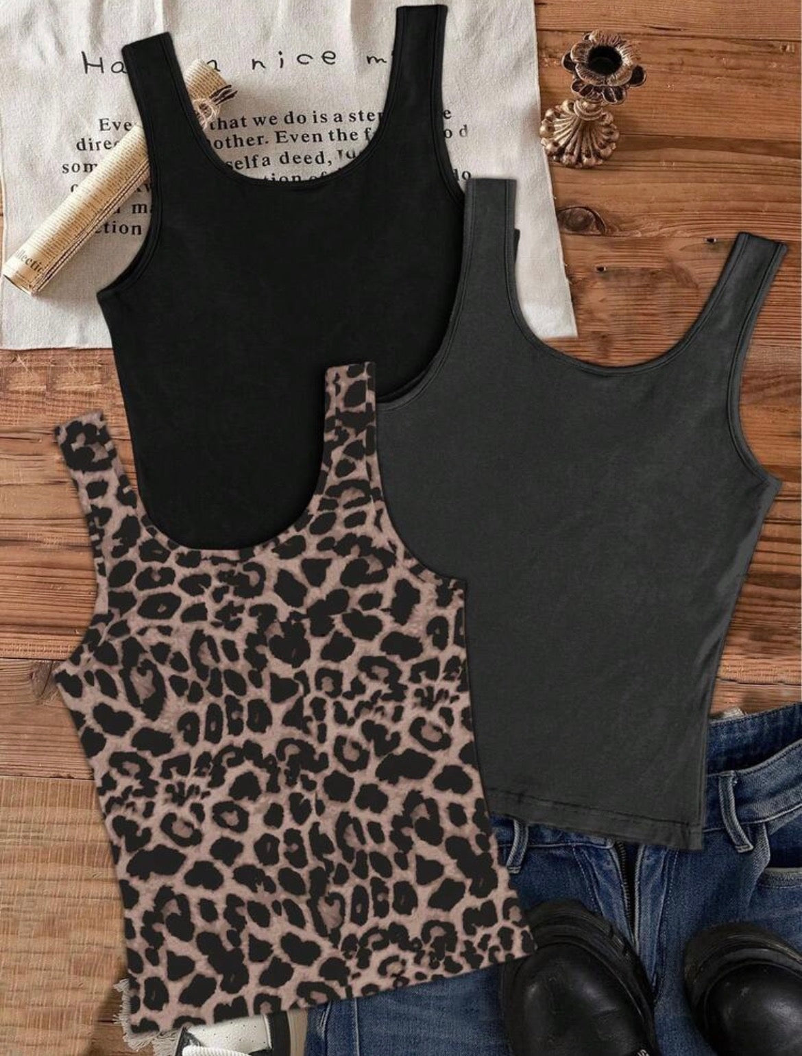 Tank top set of 3 - grey
