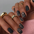 Press-on nails - matte short black