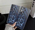 Blue “fur” print leopard print phone case - Galaxy