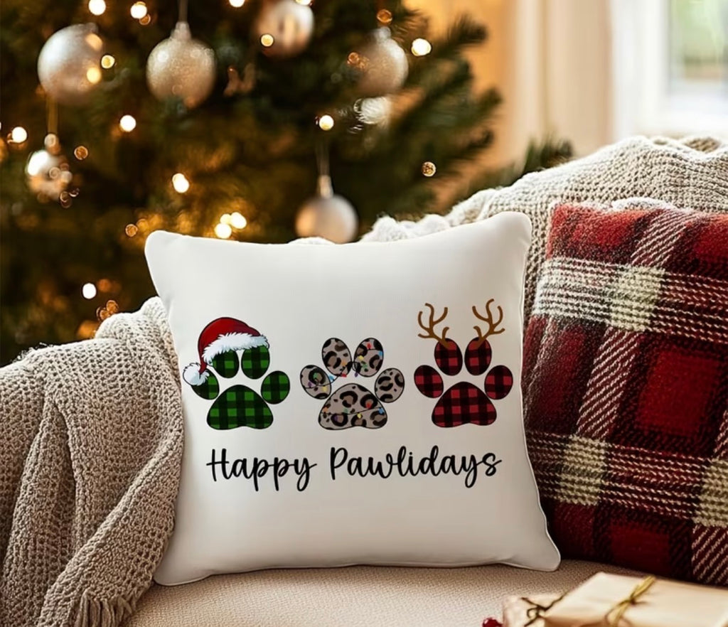 Christmas - Paw Pillow Cover