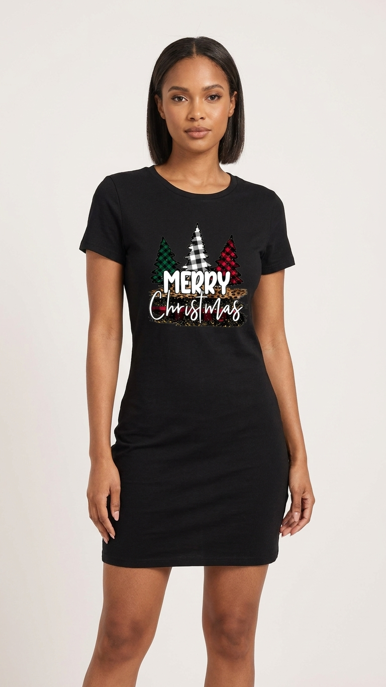 T-shirt dress - Christmas black
