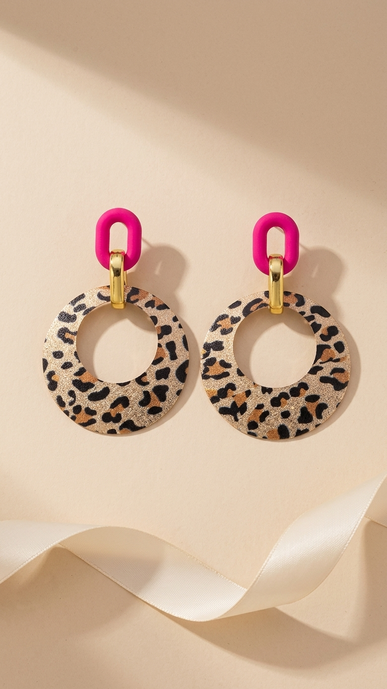 Neon drop earrings - green or pink