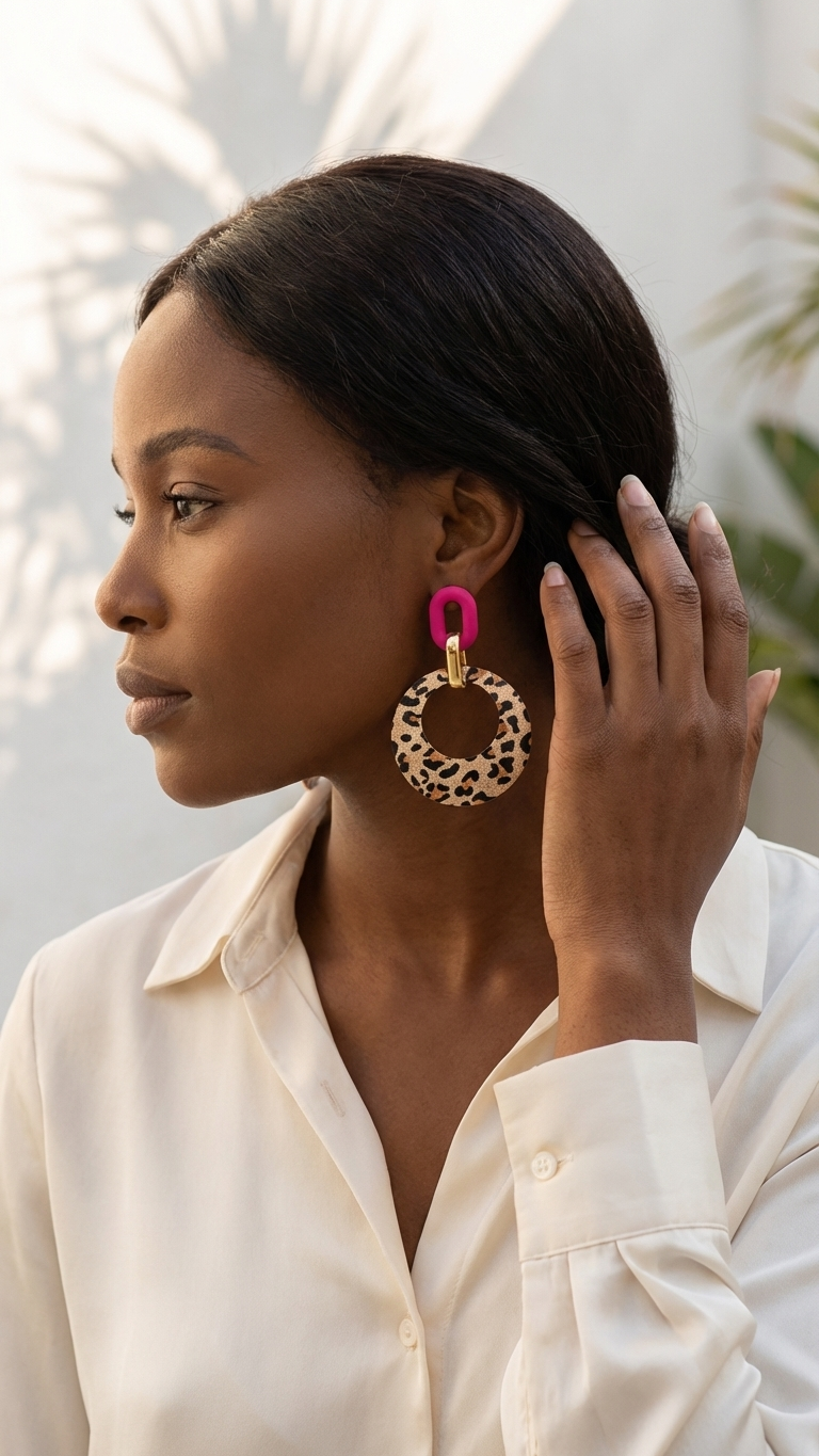 Neon drop earrings - green or pink
