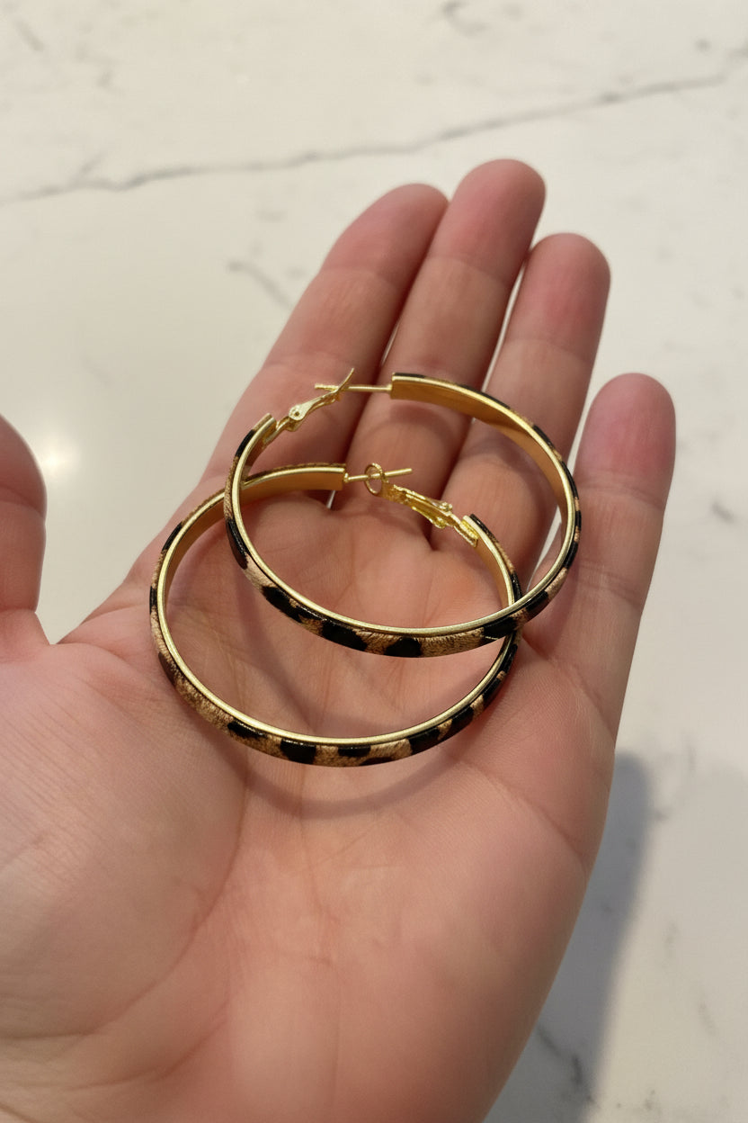 Hoop earrings - faux leather