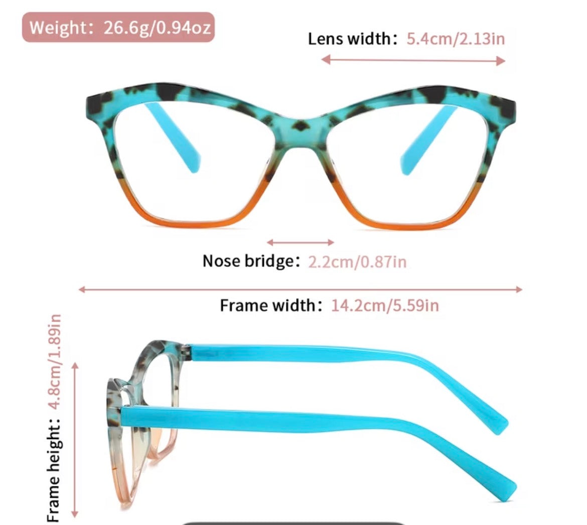 Large frame glasses - various colours