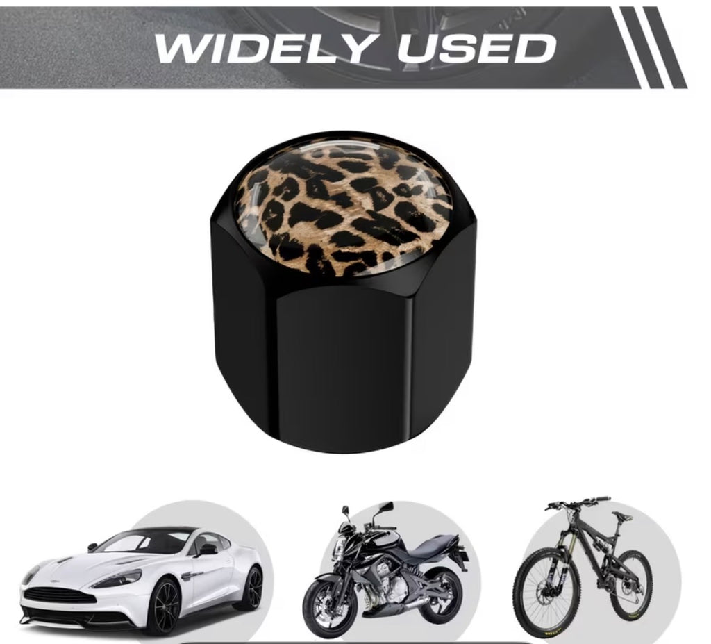 Tyre valve covers - brown & black