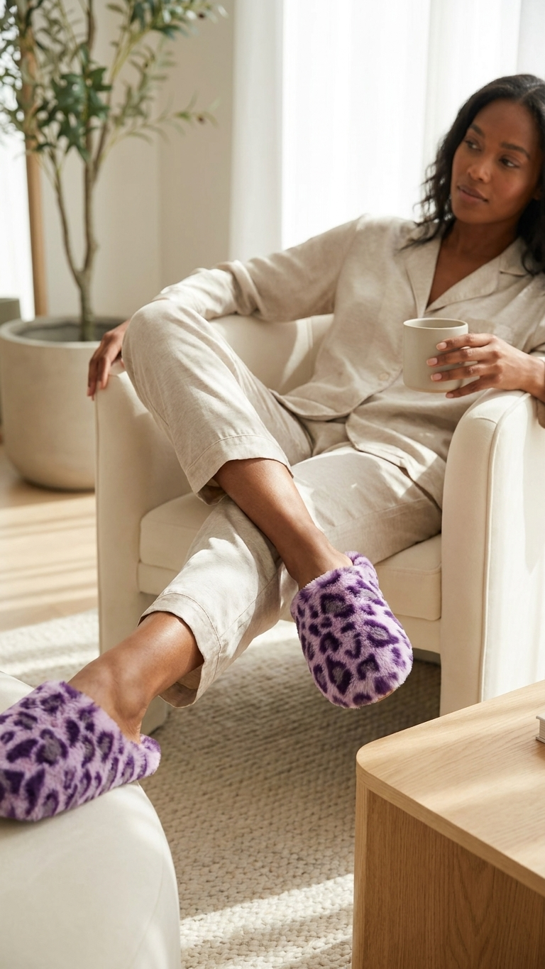 Slippers - plush closed toe