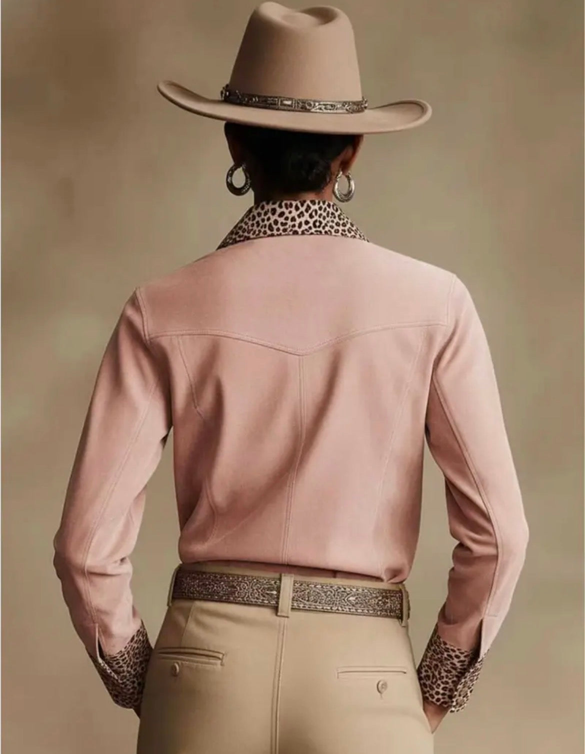 Pink faux suede blouse