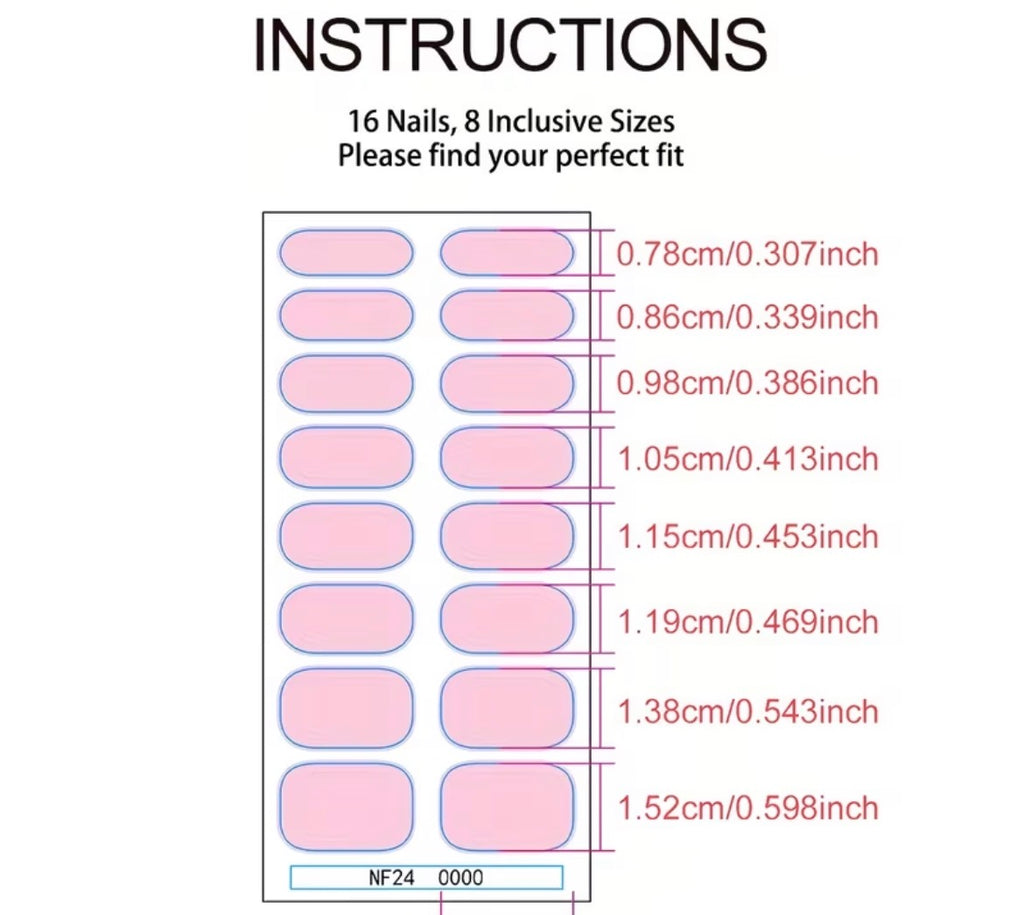 Gel nail strips  (partially cured)