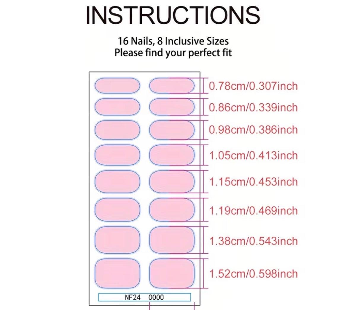 Gel nail strips  (partially cured)