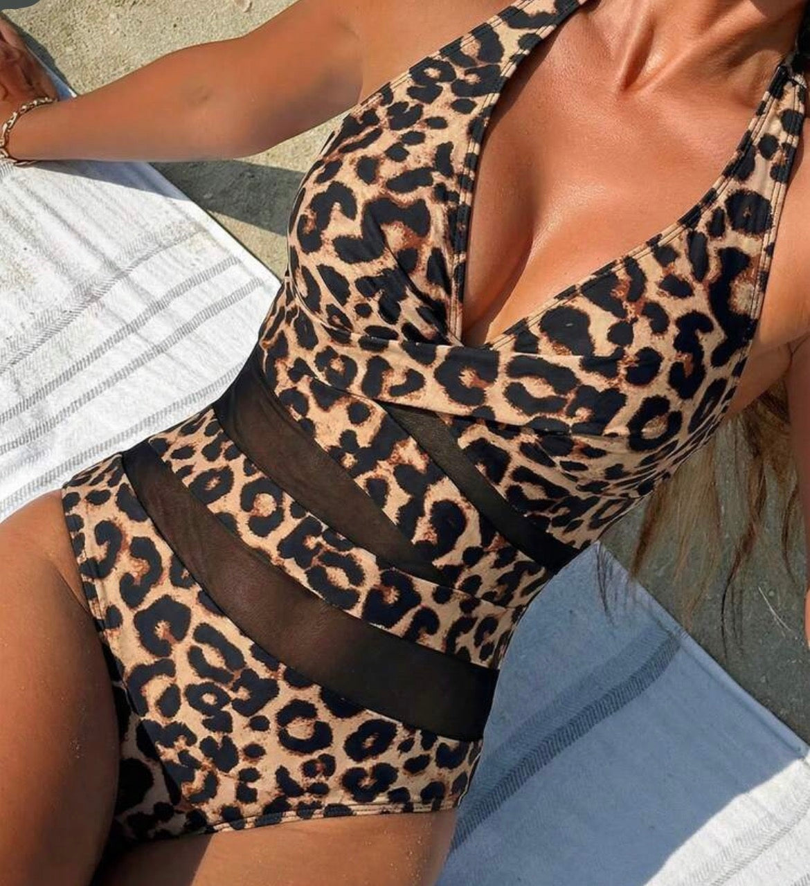 Swimwear - one-piece mesh