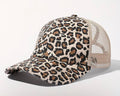Ponytail cap - mesh & leopard print