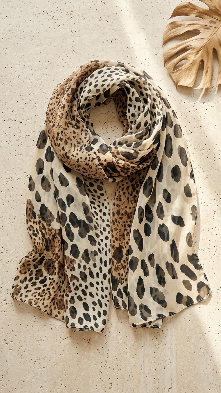Thin Scarf - brown mix
