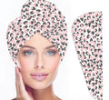 Pink leopard print hair towel