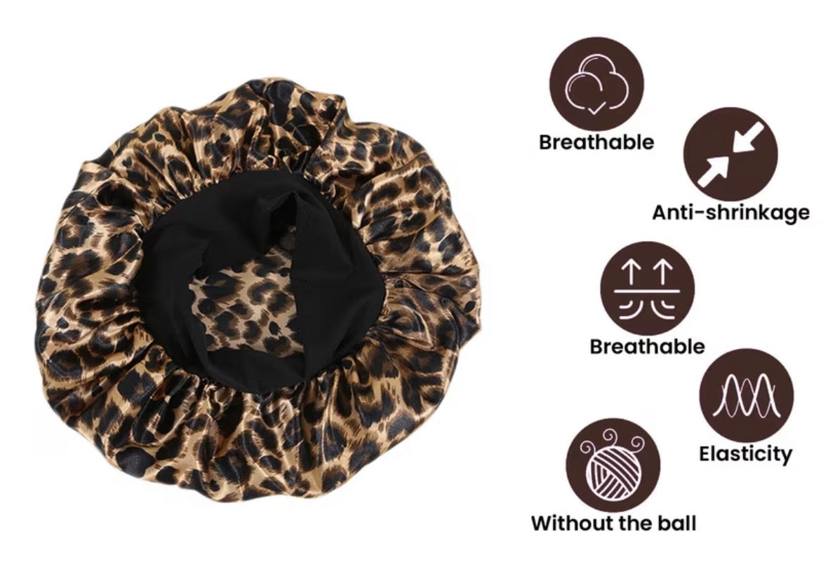 Hair Bonnet - Brown Leopard