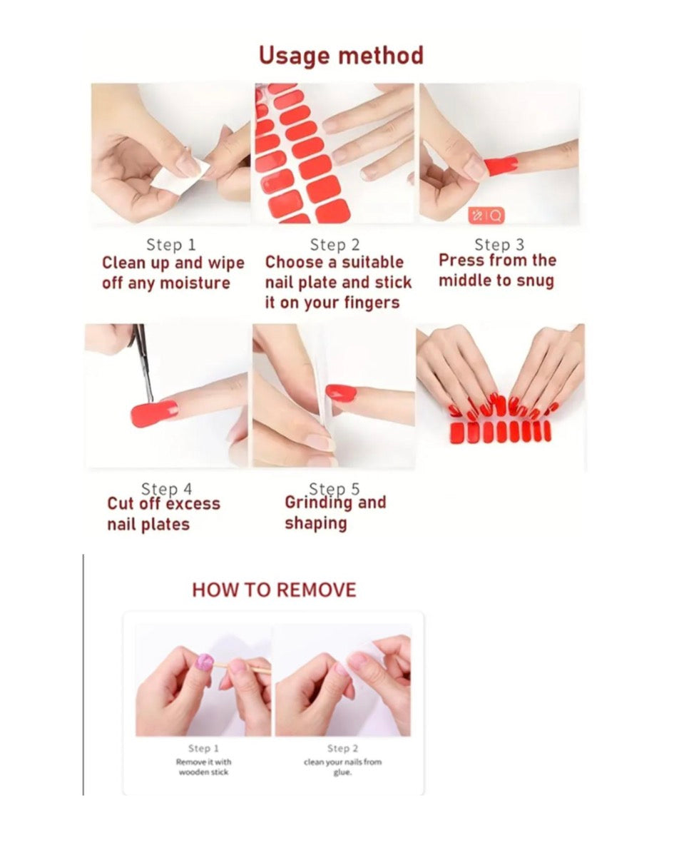 Nail stickers - red and animal