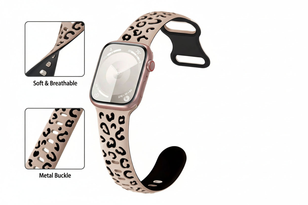 Leopard bands - engraved 2 tone