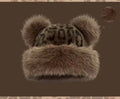 Winter hat with ears - coffee