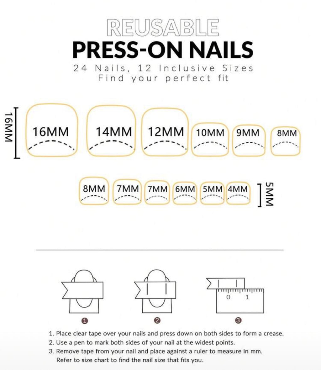 Stick on nails - red (toes)