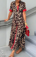 Red trim dress