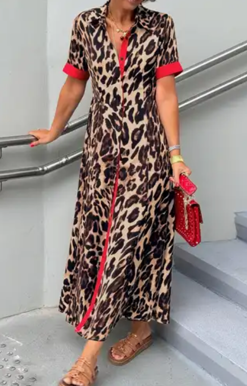 Red trim dress