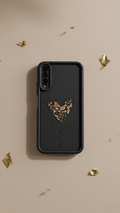 Black with heart shape phone cover