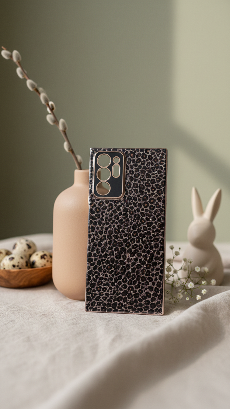 Electroplated Leopard print phone cover - Brown