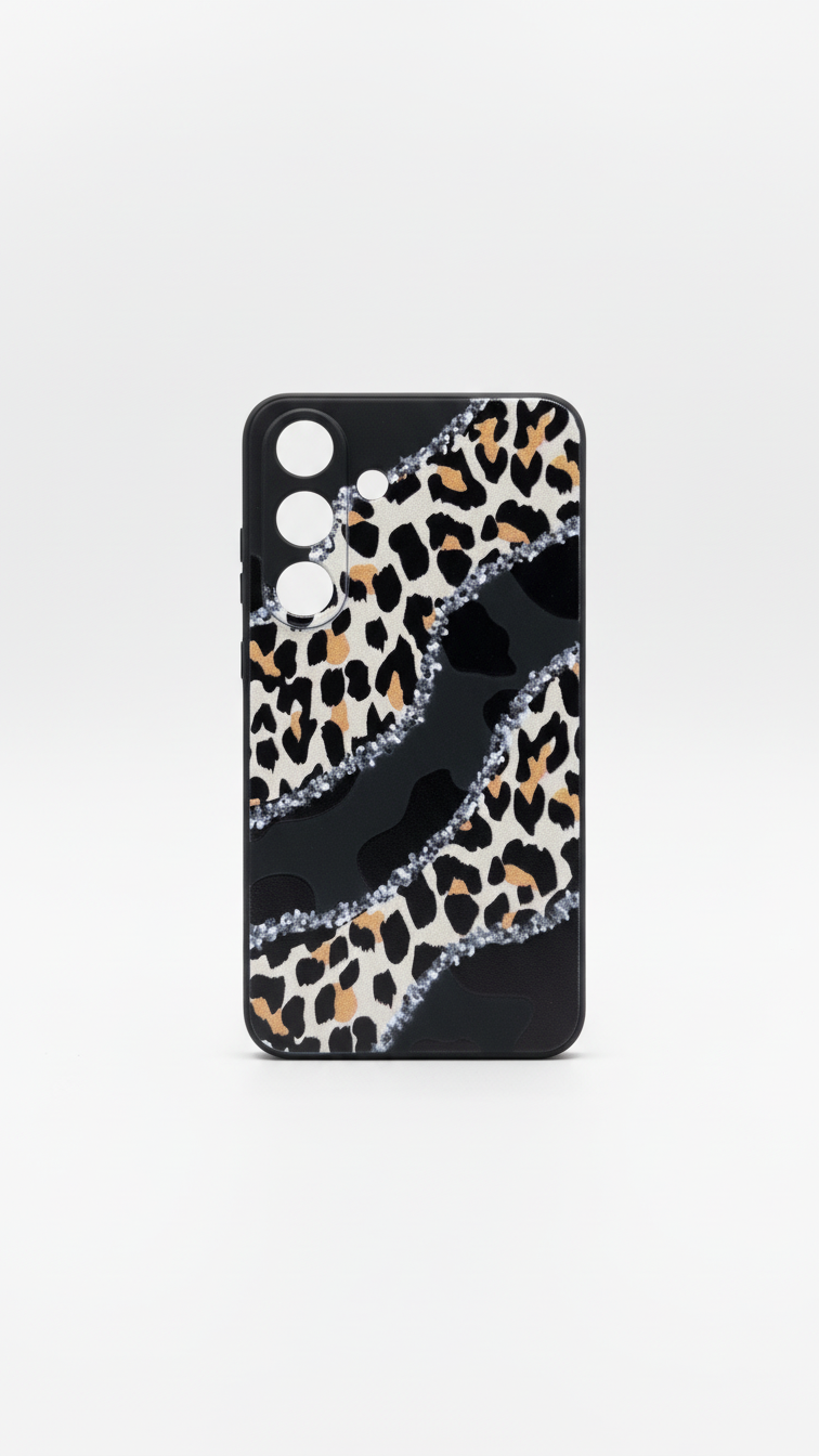 Leopard & Silver Wave phone case