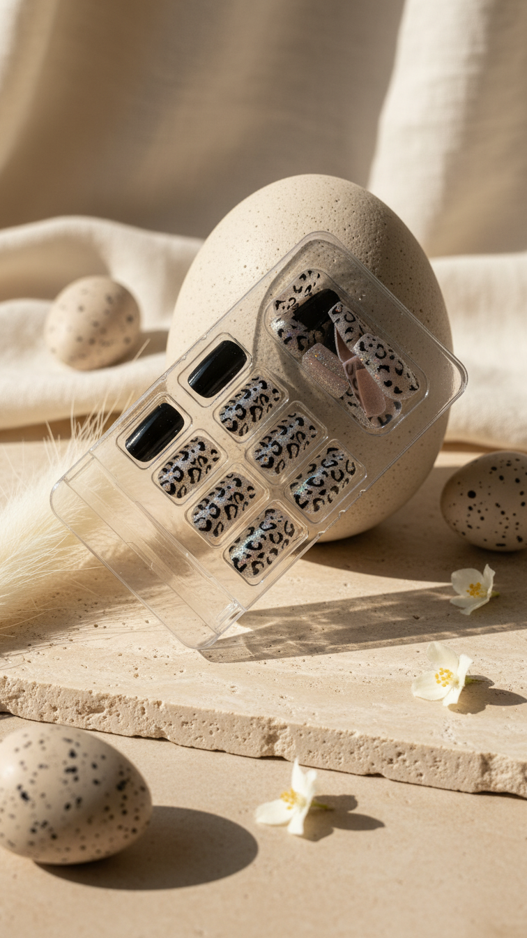 Press-on nails black