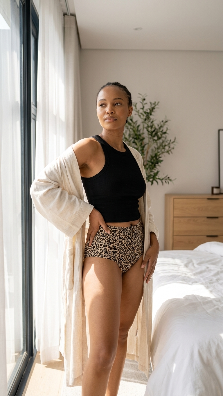 4pc mid-waist panties