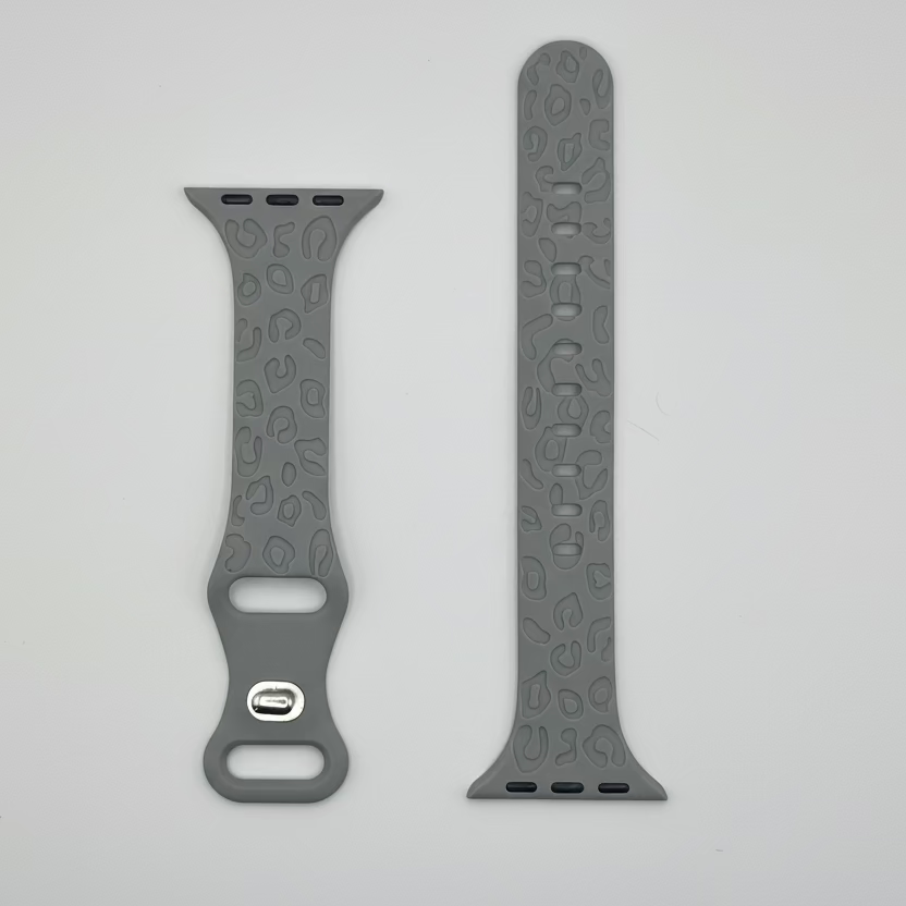 Silicone Sport Thin Band for Apple Watch (Black/Grey)