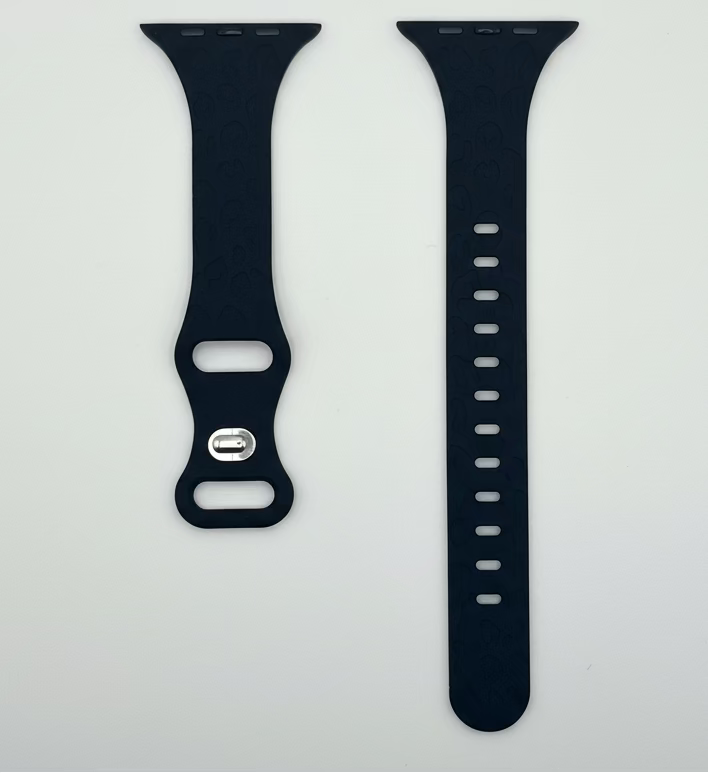 Silicone Sport Thin Band for Apple Watch (Black/Grey)