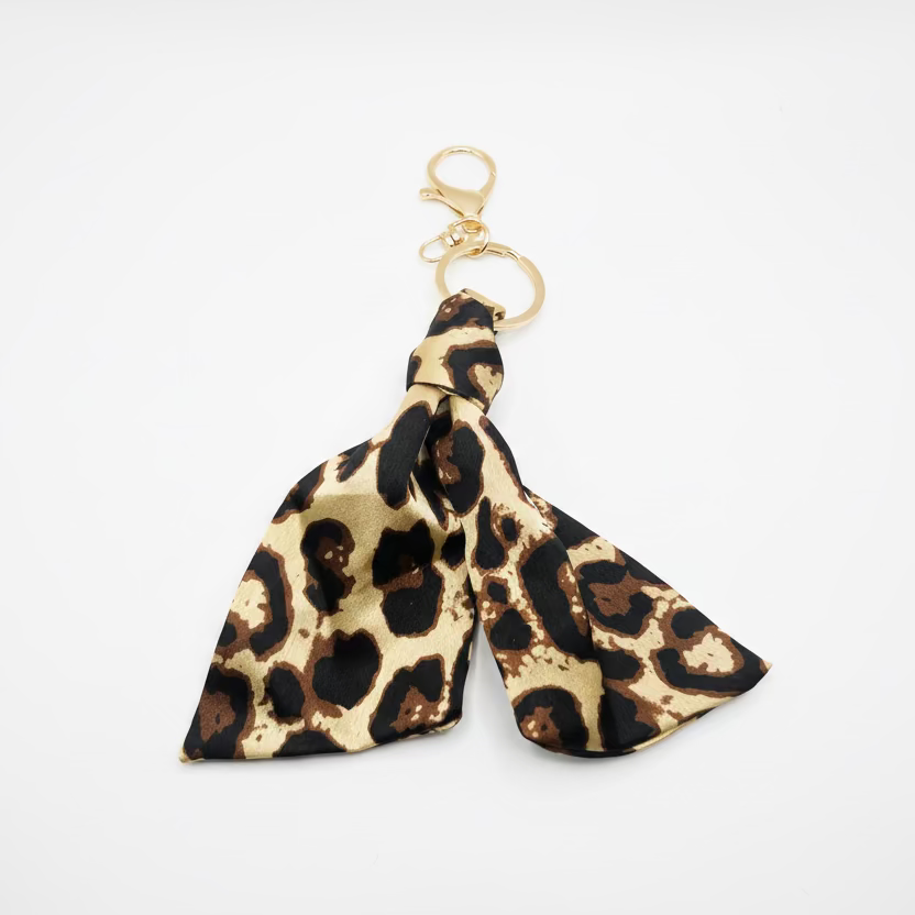 Keyring - leopard ribbon
