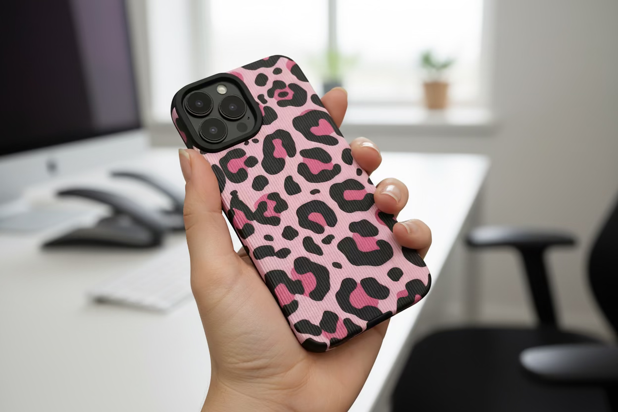 Phone Case - pink and black