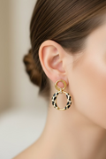 Fashionable Retro Leopard Drip Glaze Earrings