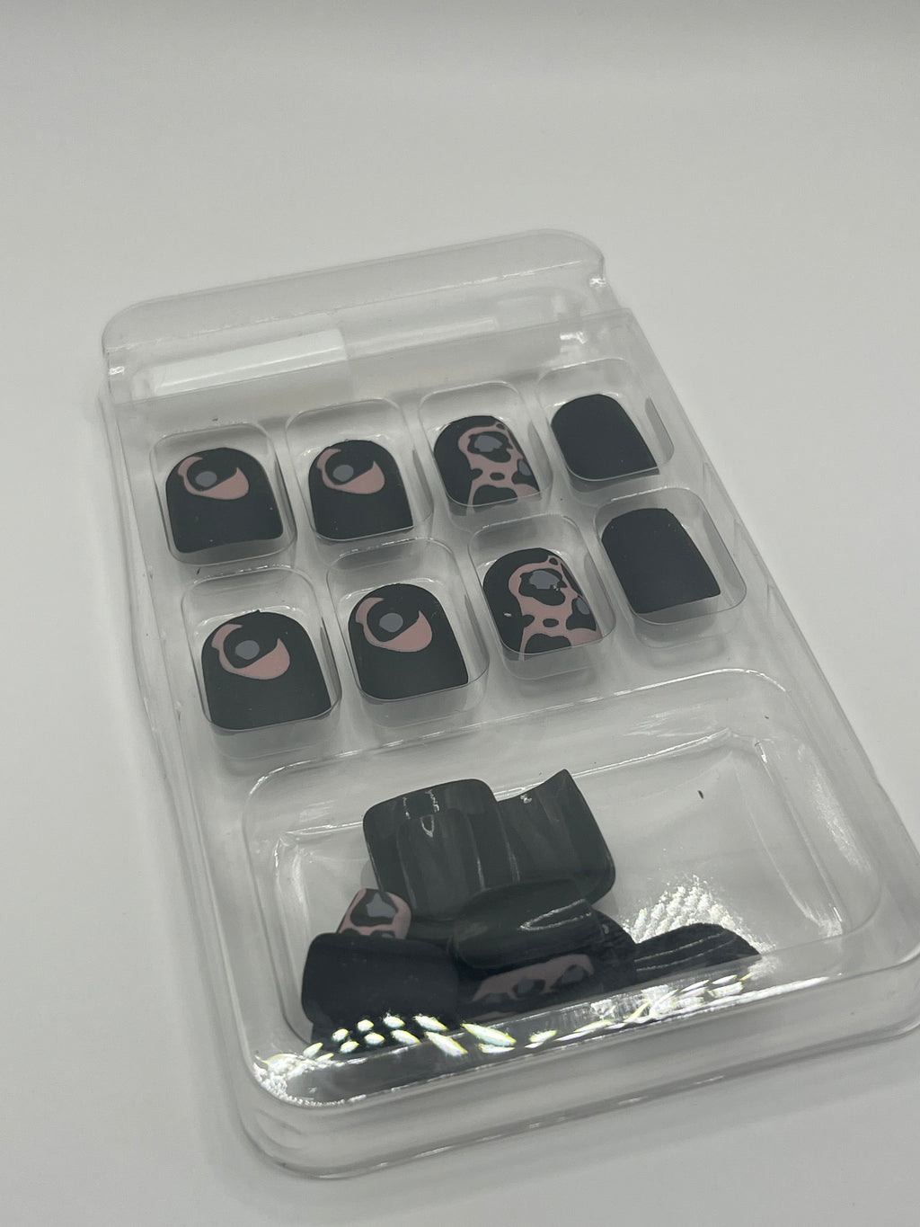 Press-on nails - matte short black