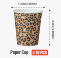 Party Supplies - cups, Leopard brown