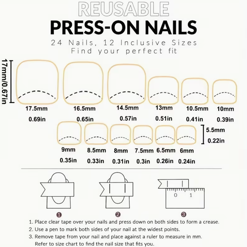 Stick-on Toe Nails - black and gold