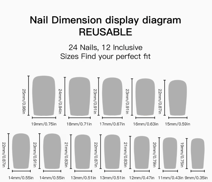Press on nails - Black & Gold