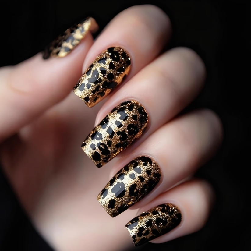 Press on nails - Black & Gold