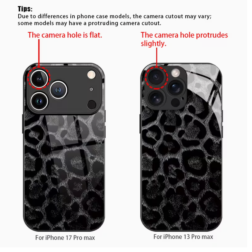 Tempered Glass Phone Case for iPhone - Black