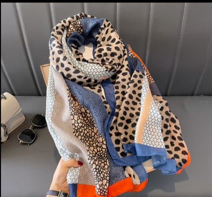 Scarf - orange and blue trim