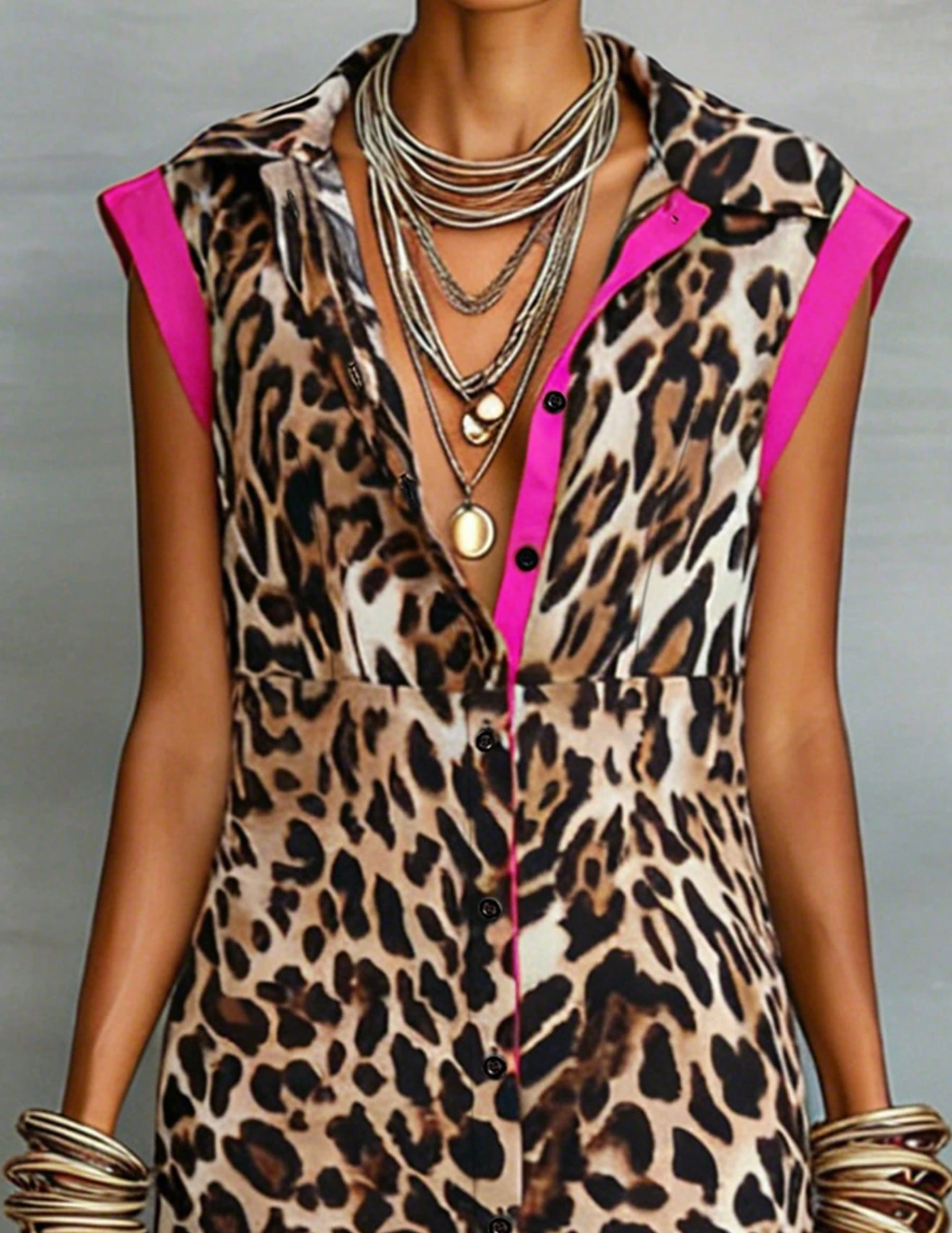 Pink trim dress