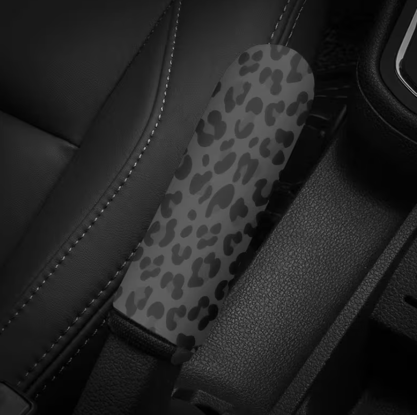 Car hand brake cover with leopard print armrest cover