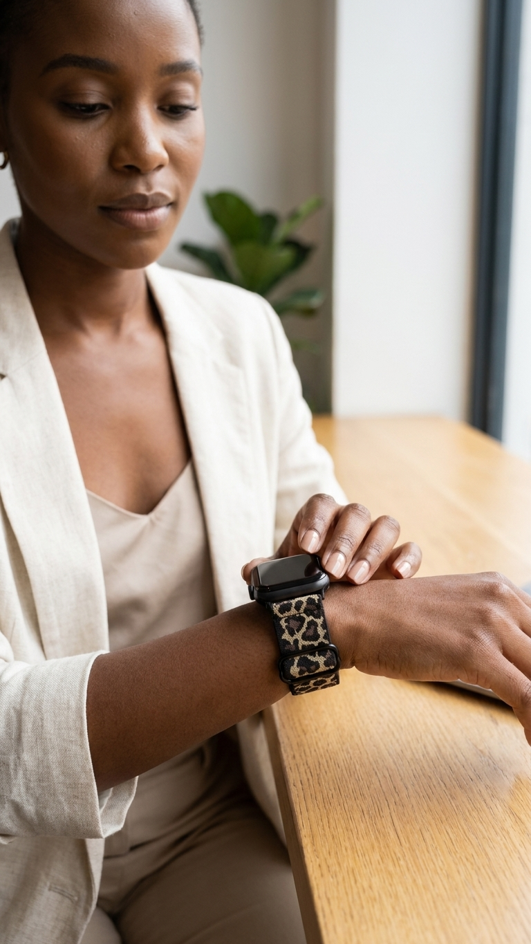 Nylon Stretch Watch strap 1pc (Apple compatible) - brown