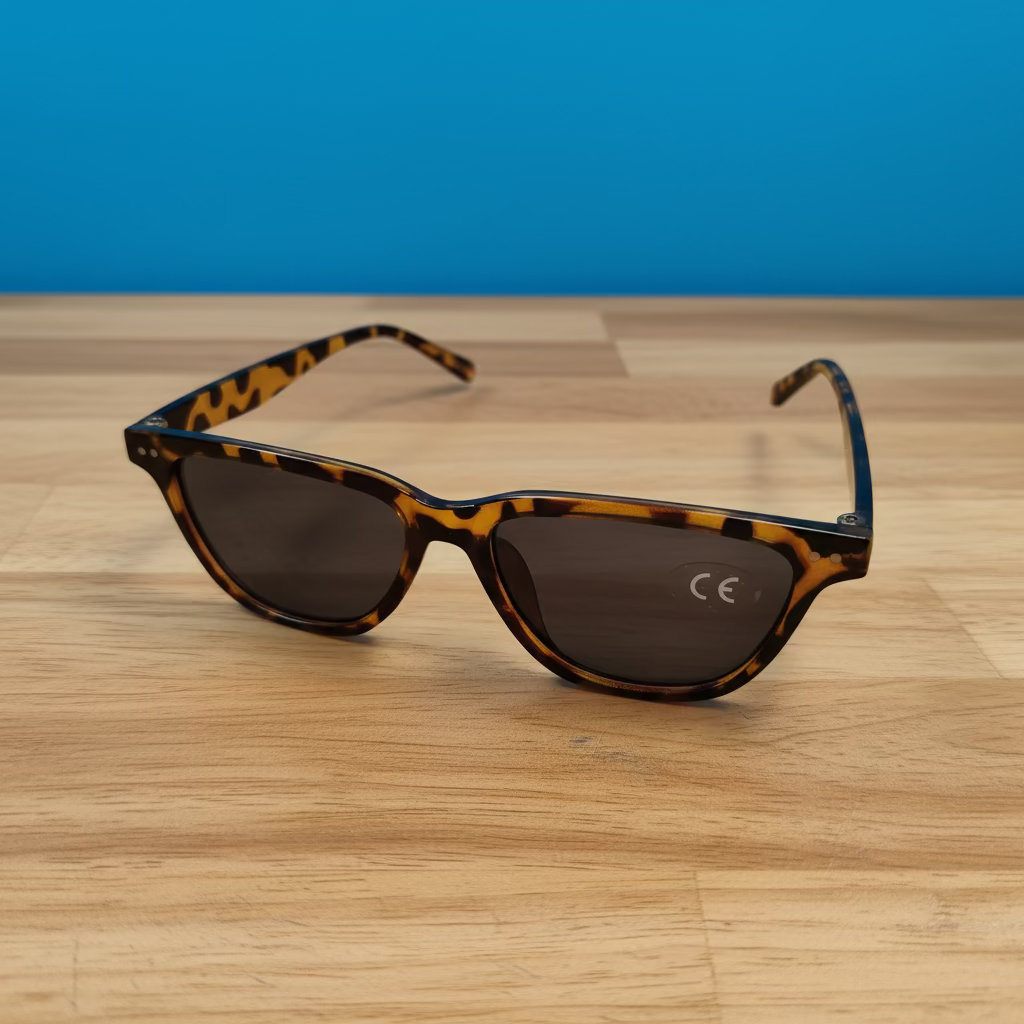 Sunglasses with leopard frame on a white background